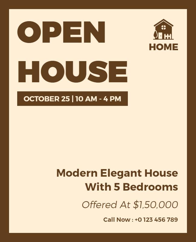 Open House Event for Modern Family Home Flyer Template