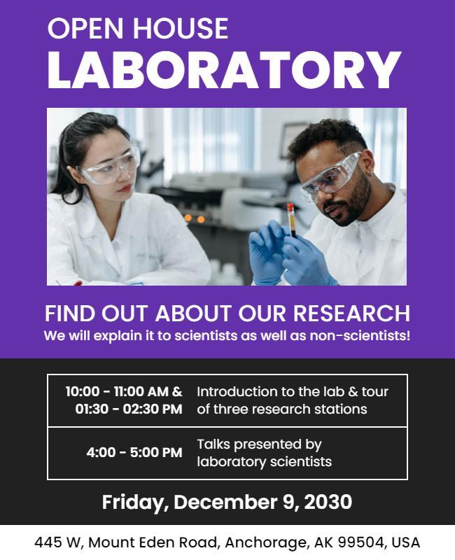 Open House Laboratory Tour Flyer Template