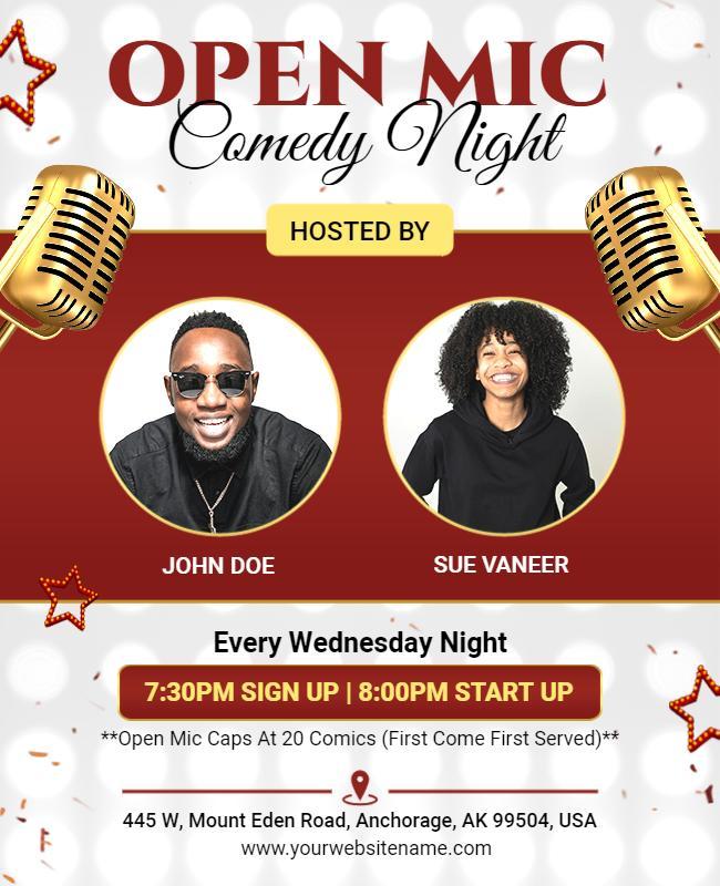 Open Mic Comedy Night Event Flyer Template