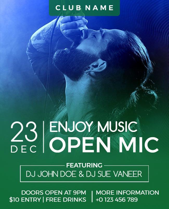 Open Mic Music Night Event Flyer Template