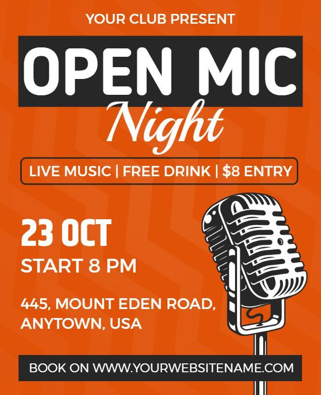 Open Mic Night Event Flyer Template