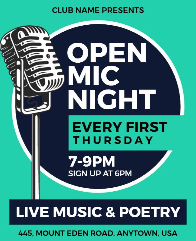 Open Mic Night Live Music Flyer Template