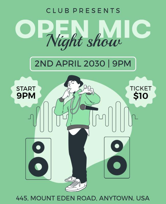 Open Mic Night Live Performance Flyer Template