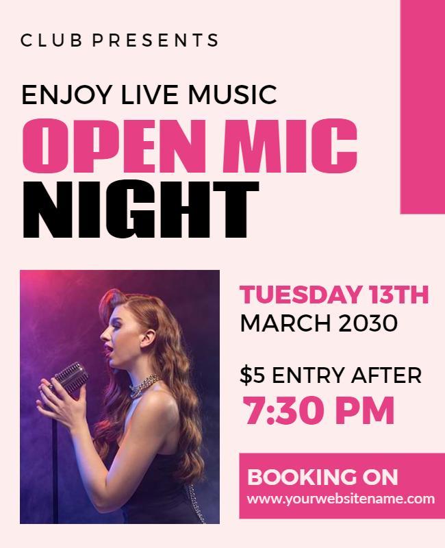 Open Mic Night Music Event Flyer Template