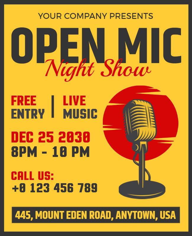 Open Mic Night Show Event Flyer Template