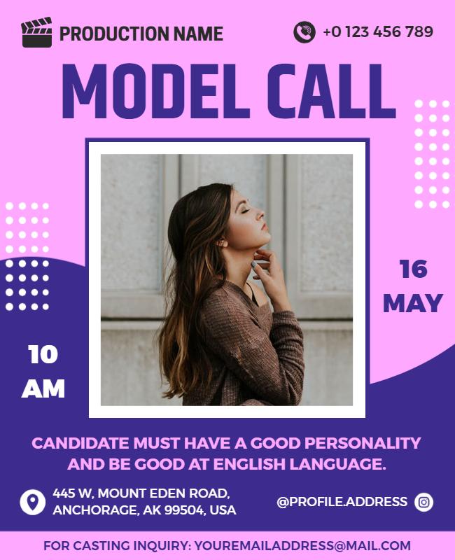 Open Model Audition Call Flyer Template