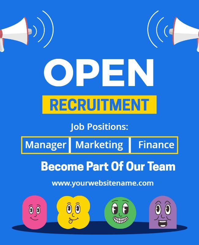 Open Recruitment Job Positions Announcement Flyer Template