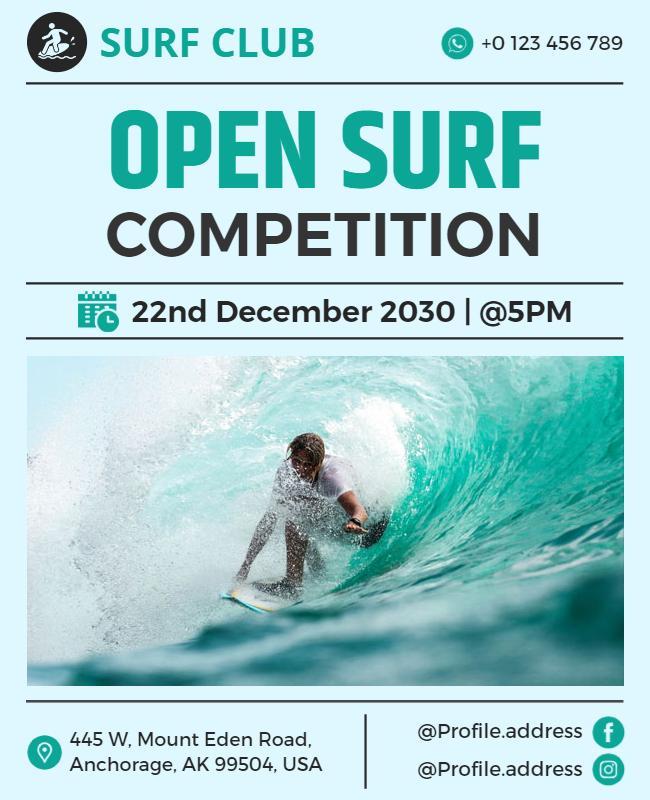 Open Surf Competition Event Flyer Template