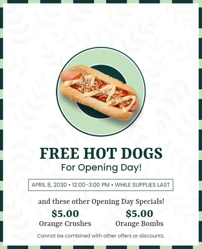 Opening Day Free Hot Dogs Event Flyer Template