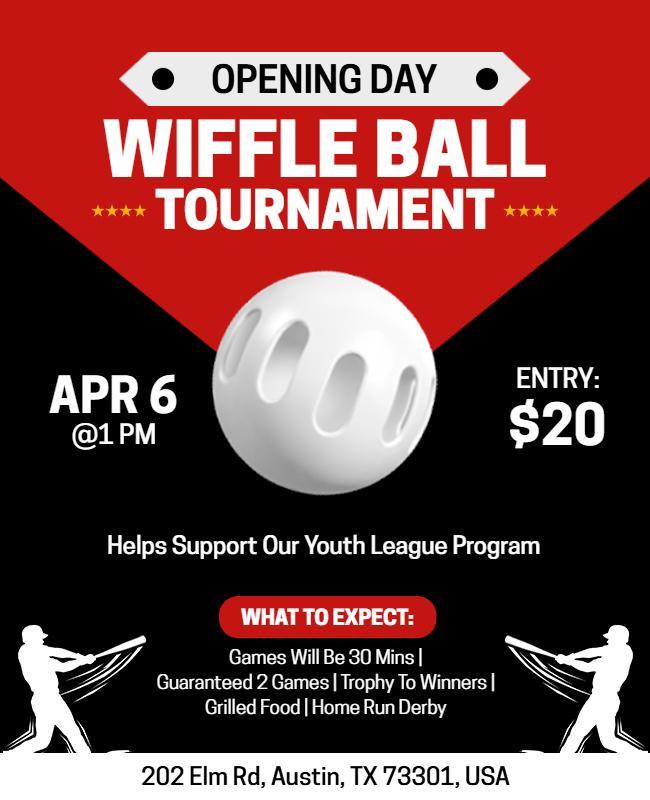 Opening Day Wiffle Ball Event Flyer Template