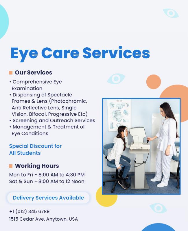 Optical Eye Care Services Promotional Flyer Template