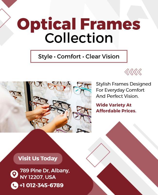 Optical Frames Collection Advertisement Poster Template