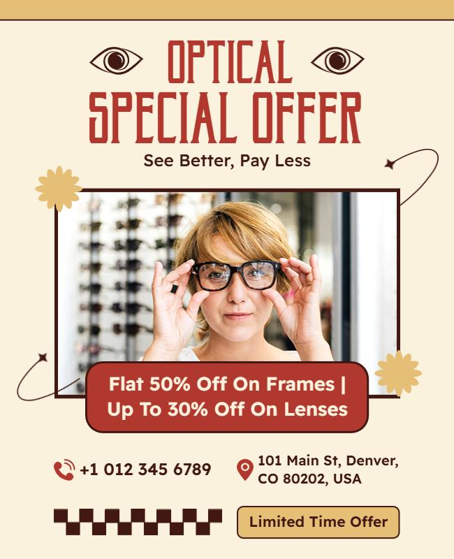 Optical Sale Special Offer Poster Template