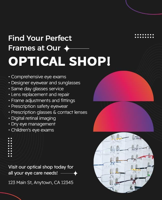 Optical Shop Services and Products Flyer Template