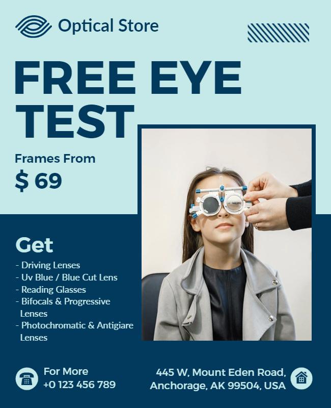 Optical Store Free Eye Test Promotion Flyer Template