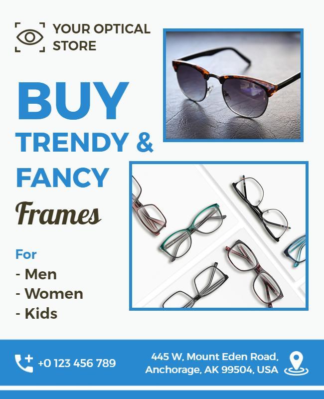 Optical Store Trendy Frames Promotional Flyer Template