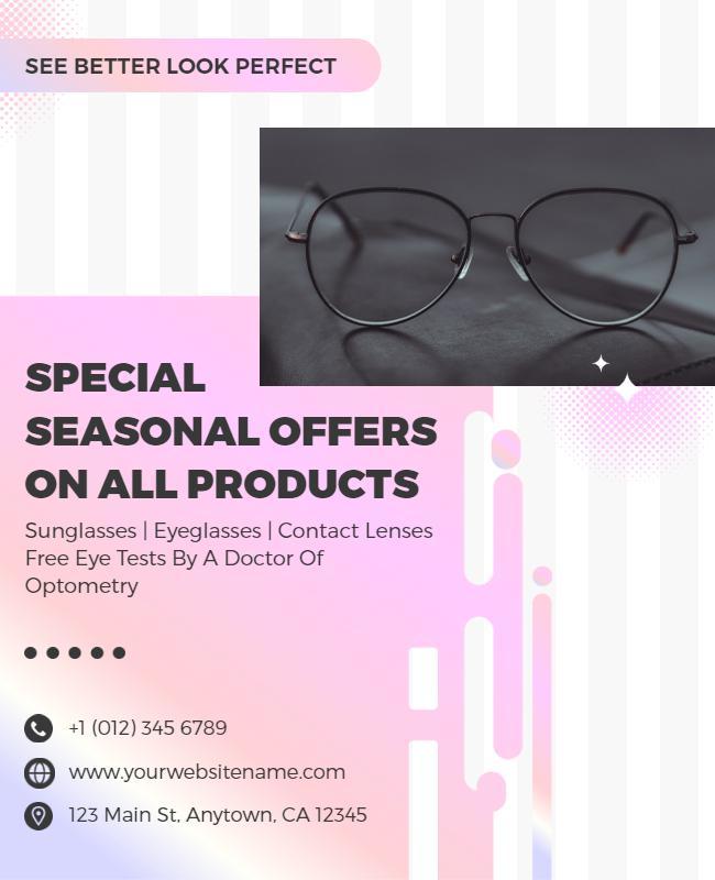 Optometry Seasonal Offers Promotional Flyer Template