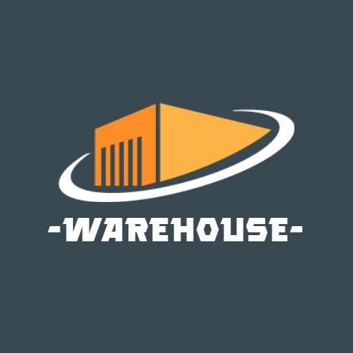 Orange and Gray Storage Facility Representing Warehouse Logo Template