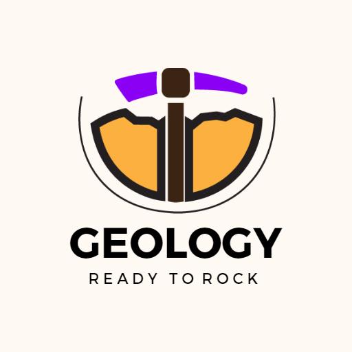 Orange and Purple Geological Tools for Rock Studies Logo Template