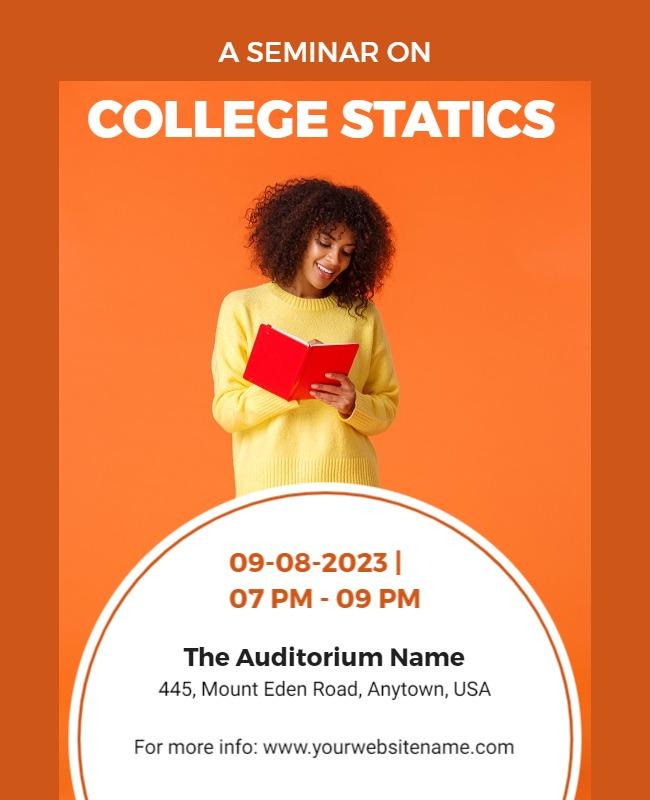 Orange Seminar on College Statics Poster Template