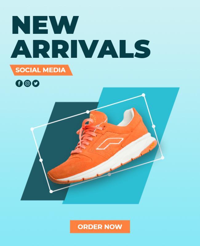 Orange Sneaker Online Promotion Flyer Template