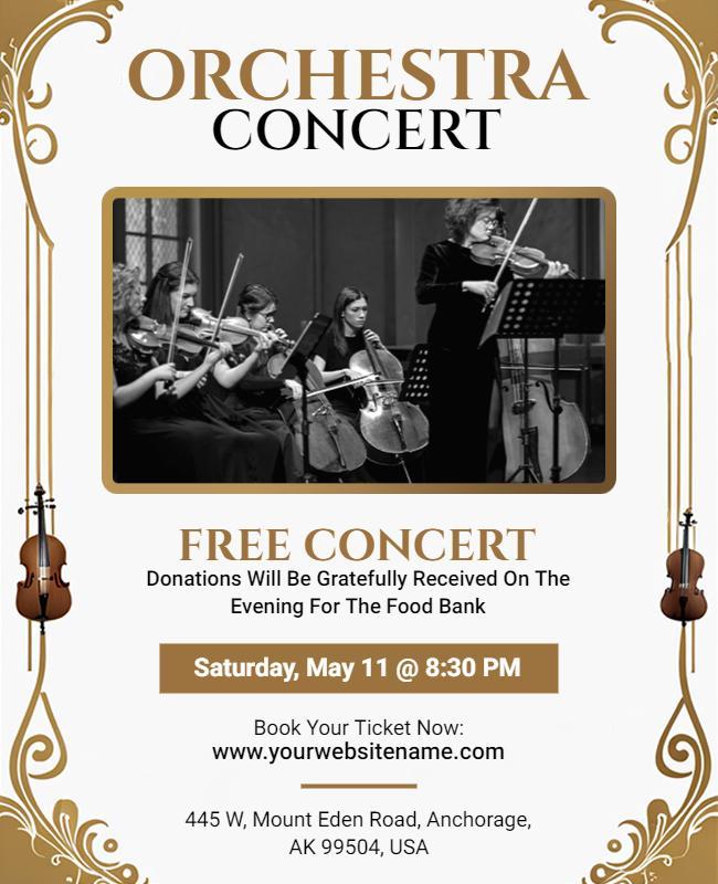 Orchestra Free Concert Event Flyer Template