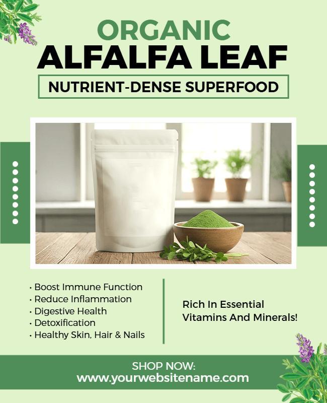 Organic Alfalfa Leaf Superfood Flyer Template