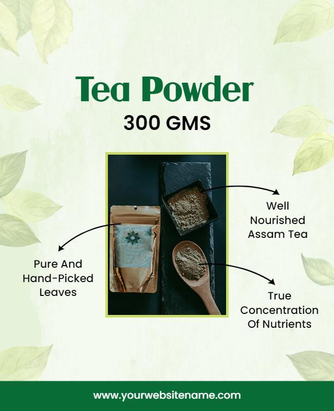 Organic Assam Tea Powder Flyer Template