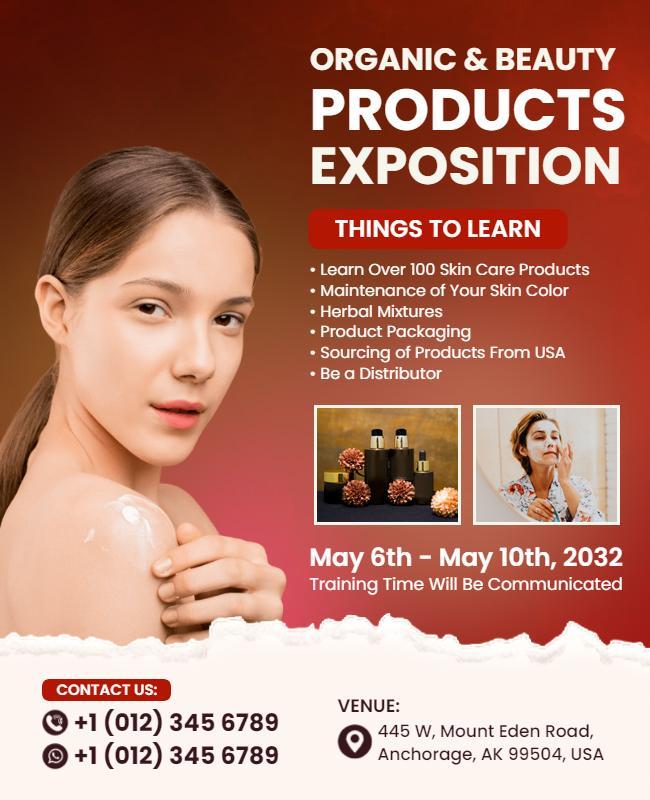 Organic Beauty Products Exposition Flyer Template