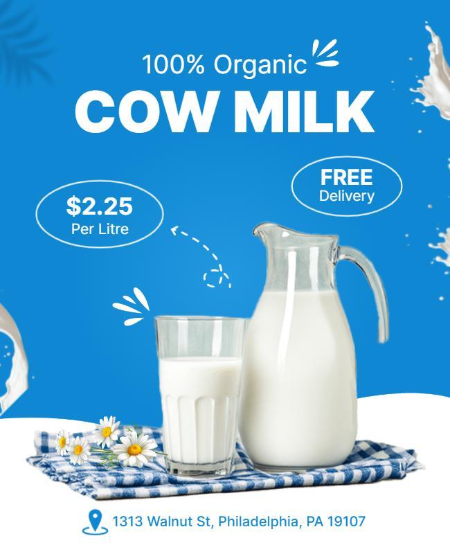 Organic Cow Milk Promotion Flyer Template