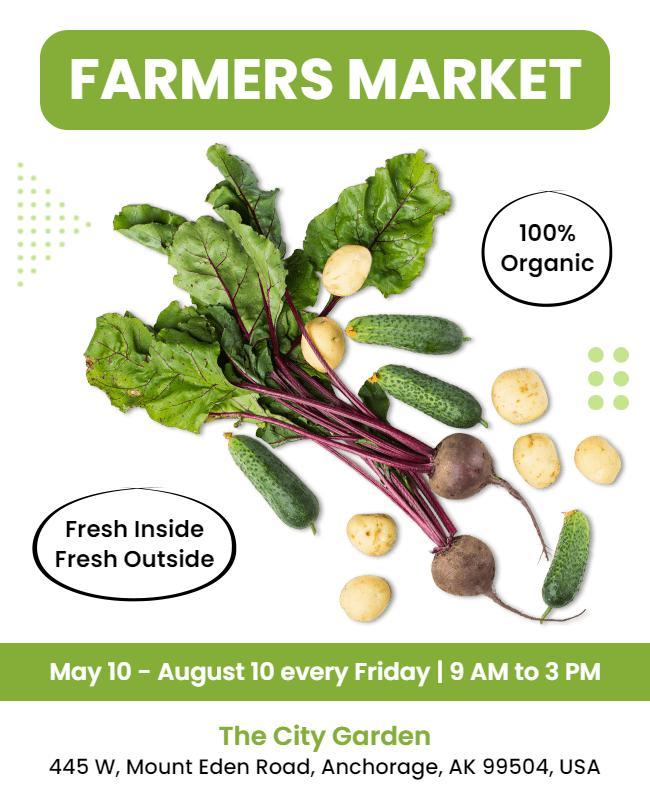 Fresh Green Organic Farmers Market Promotional Flyer Template