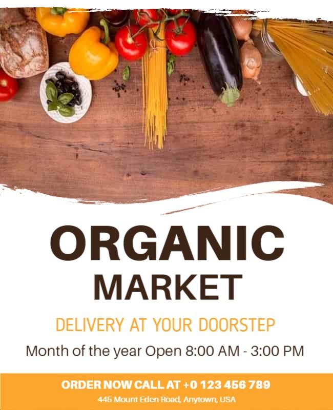 Organic Food Market Delivery Service Flyer Template