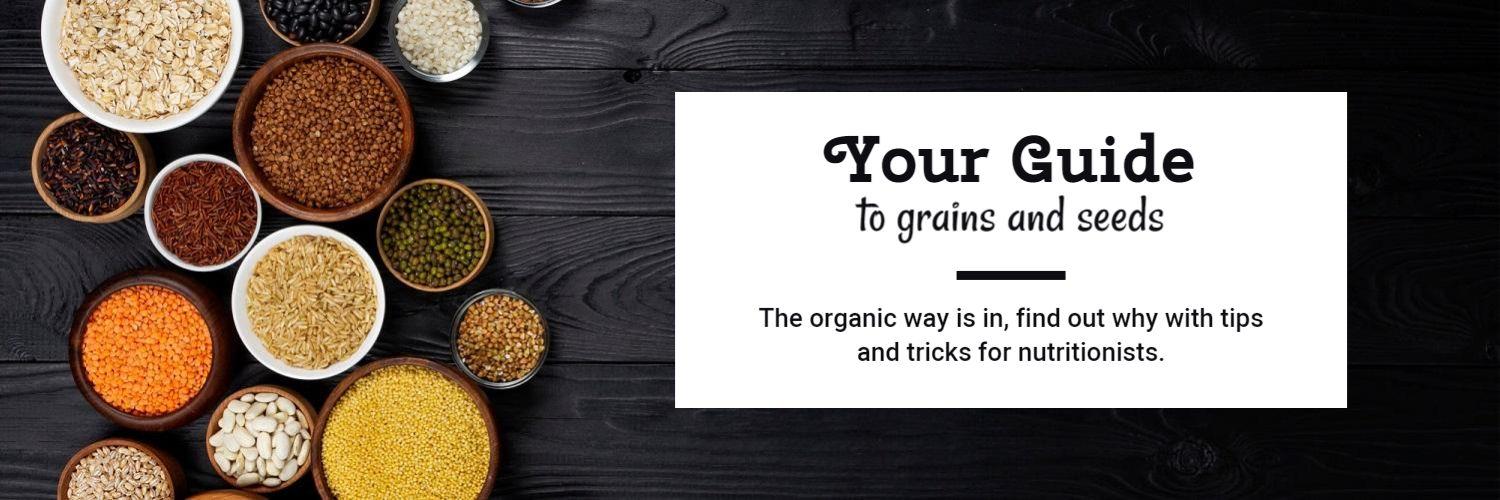 Organic Grains and Seeds Tips in Rustic Brown Twitter Banner Template
