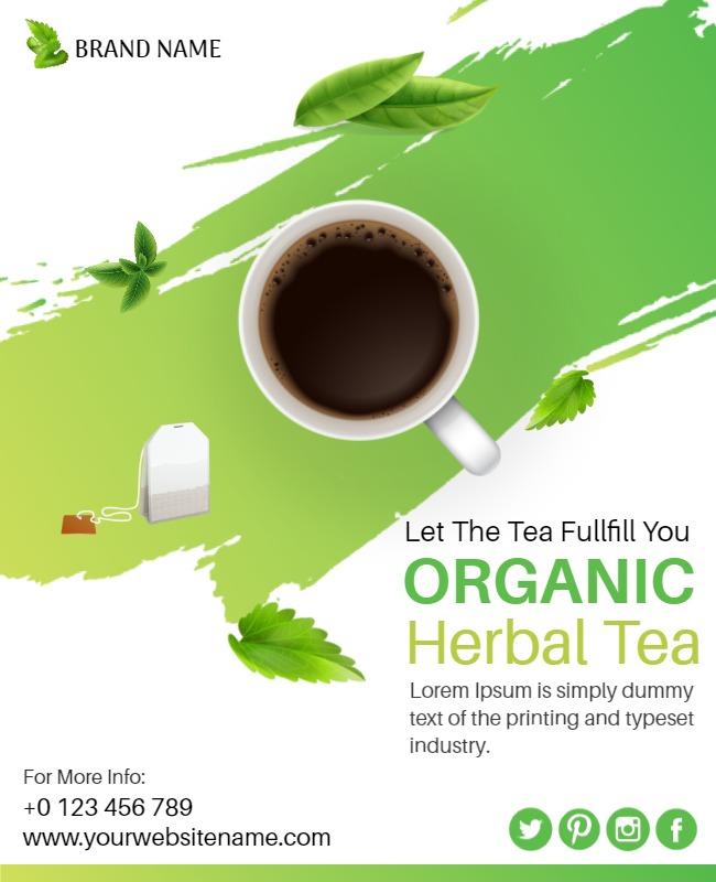 Organic Herbal Tea Promotion Flyer Template