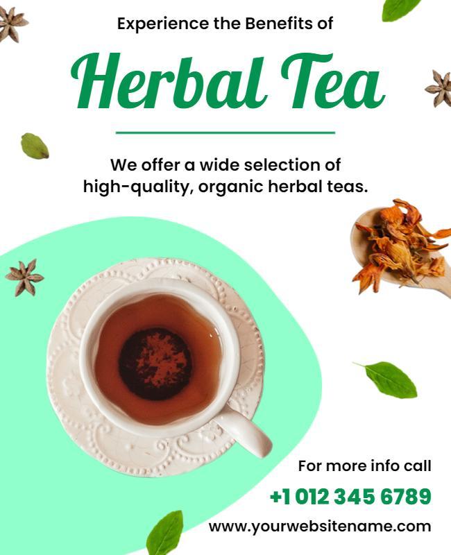 Organic Herbal Tea Promotional Flyer Template