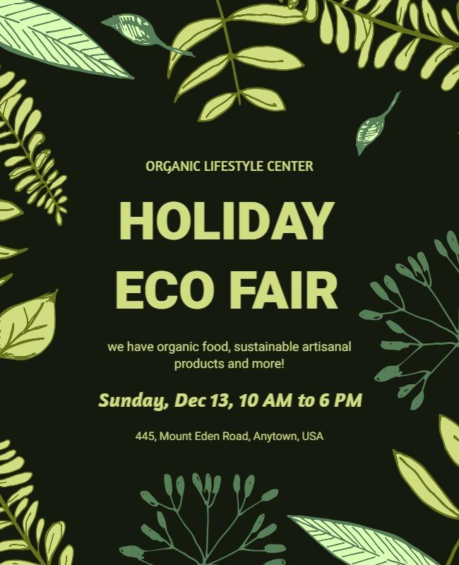 Organic Holiday Eco Fair Event Flyer Template