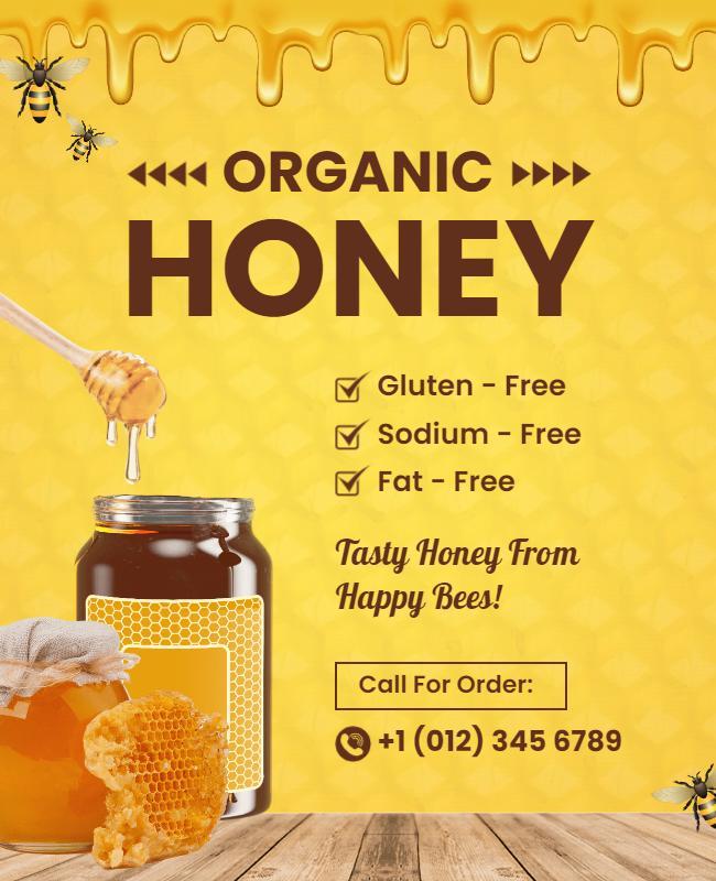 Organic Honey Promotion Flyer Template