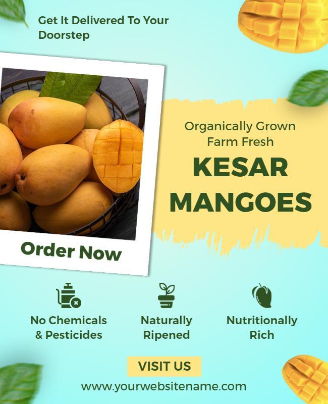 Organic Kesar Mango Delivery Flyer Template