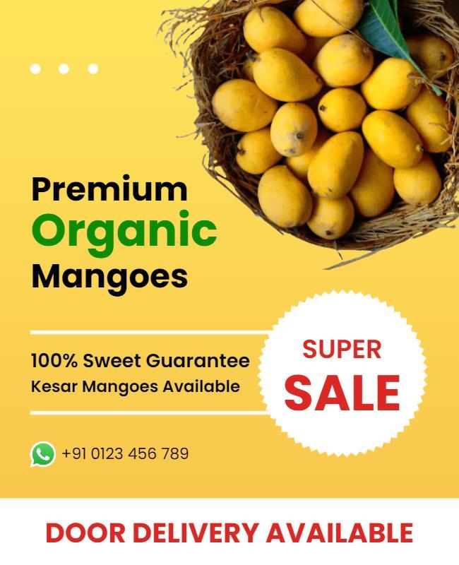 Organic Mango Sale Promotion Flyer Template