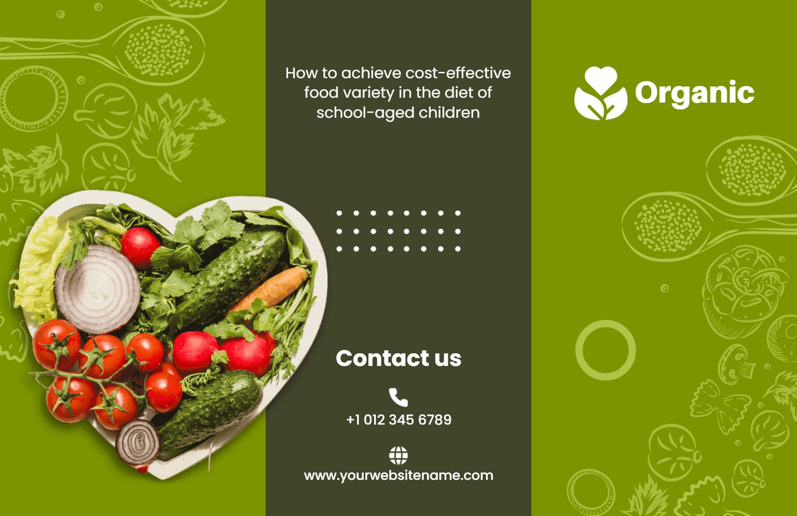 Organic Nutrition Guide for Cost-Effective Children's Diet Brochure Template