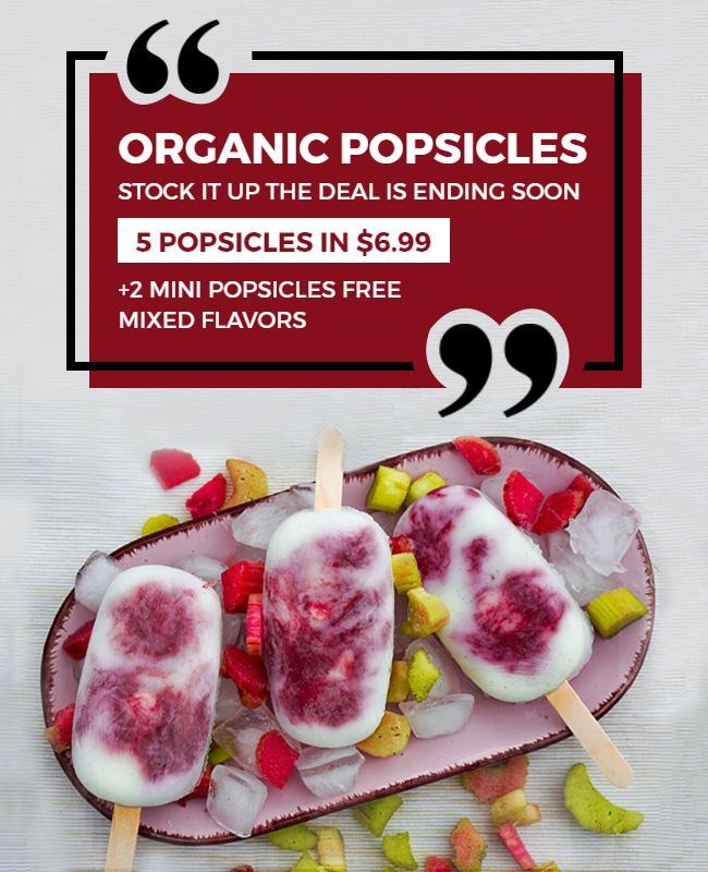 Organic Popsicle Promotional Deal Flyer Template