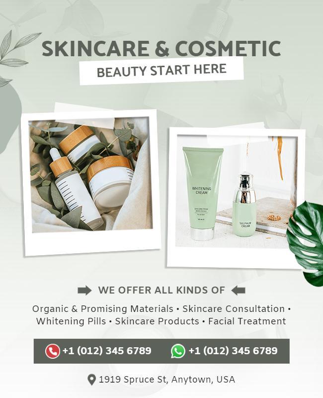 Organic Skincare Products Promotional Flyer Template