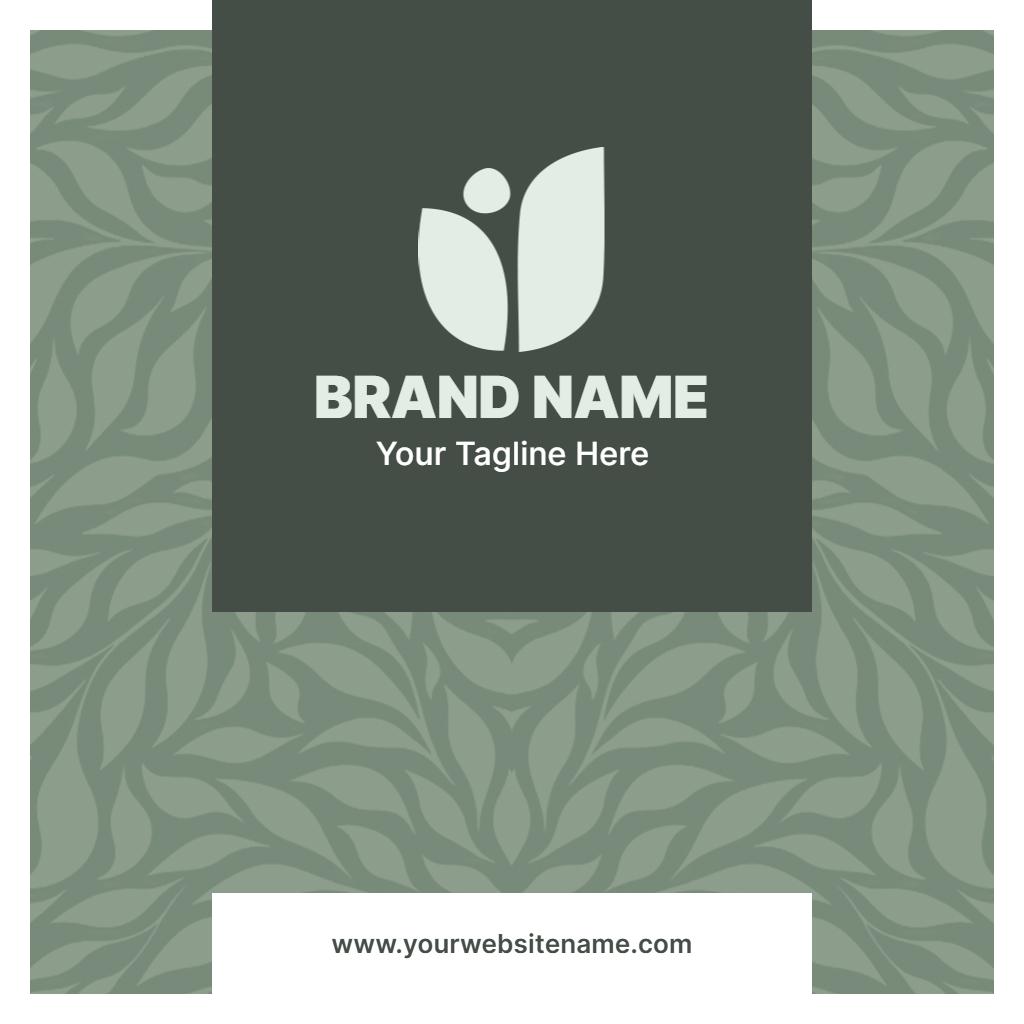 Organic Themed Branding Square Business Card Template
