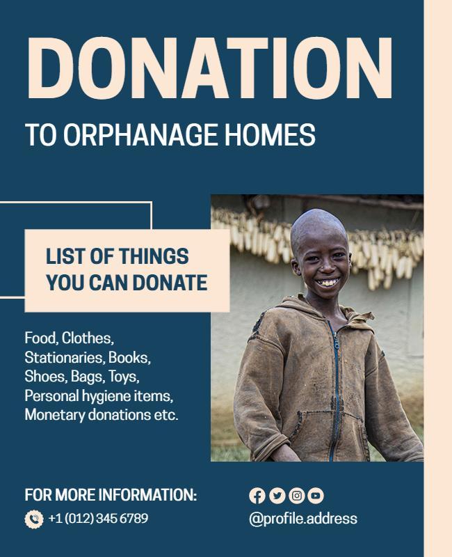 Orphanage Donation Drive Flyer Template