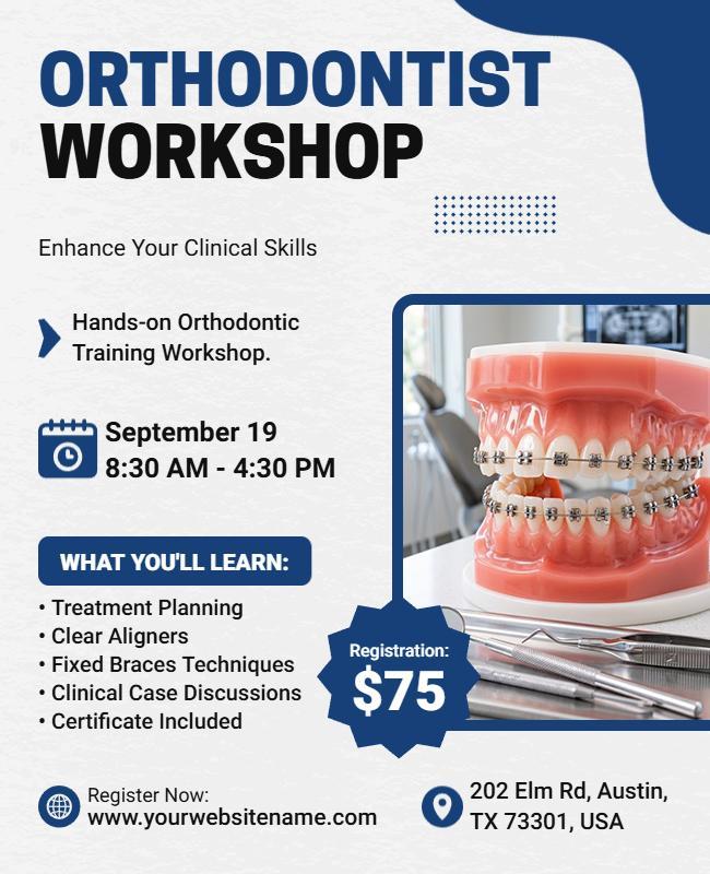 Orthodontist Training Workshop Promotional Flyer Template