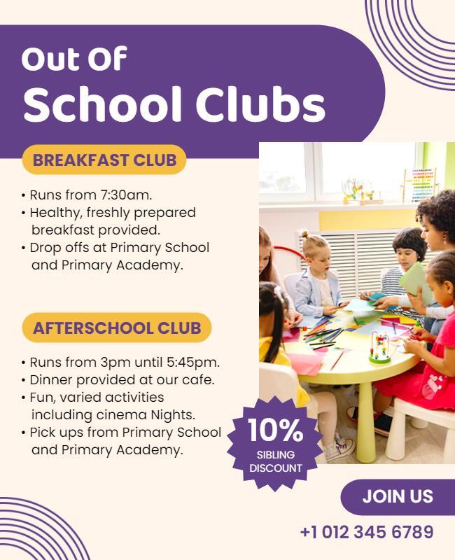 Out Of School Clubs Promotion Flyer Template