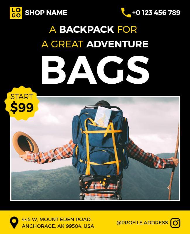 Adventurous Outdoor Travel Backpack Sale Flyer Template