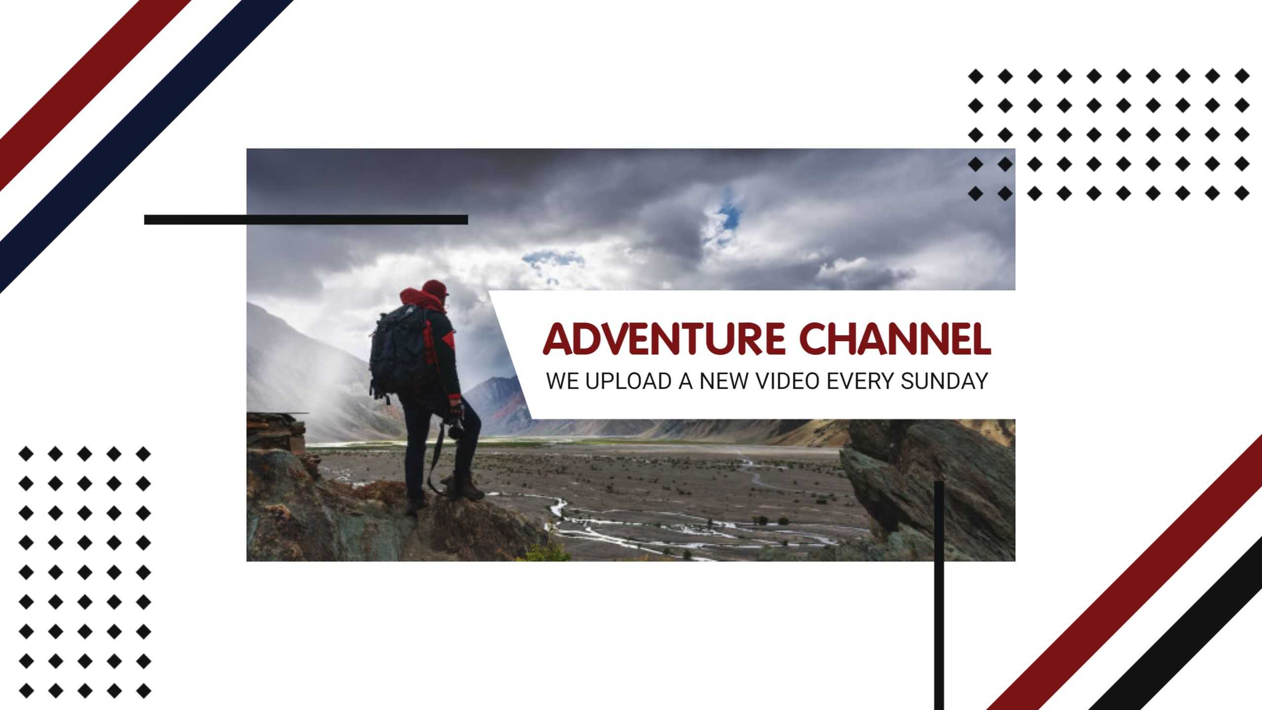 Outdoor Adventure Journey with Dynamic Shapes YouTube Banner Template