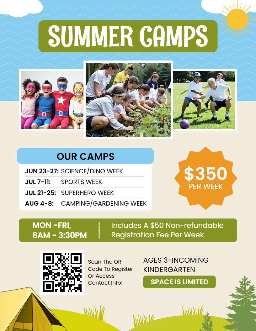 Outdoor Adventure Kids Summer Camp Promotion Flyer Template