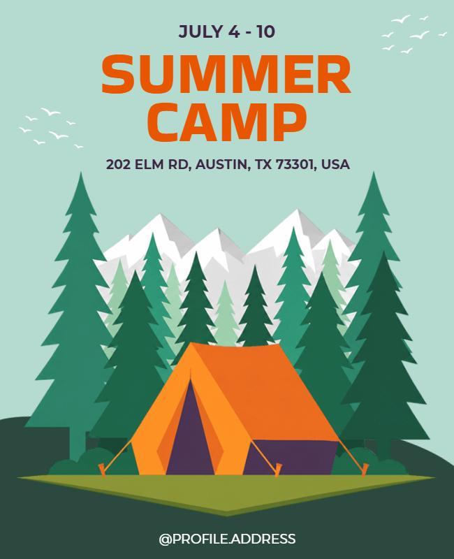 Outdoor Adventure Summer Camp Poster Template